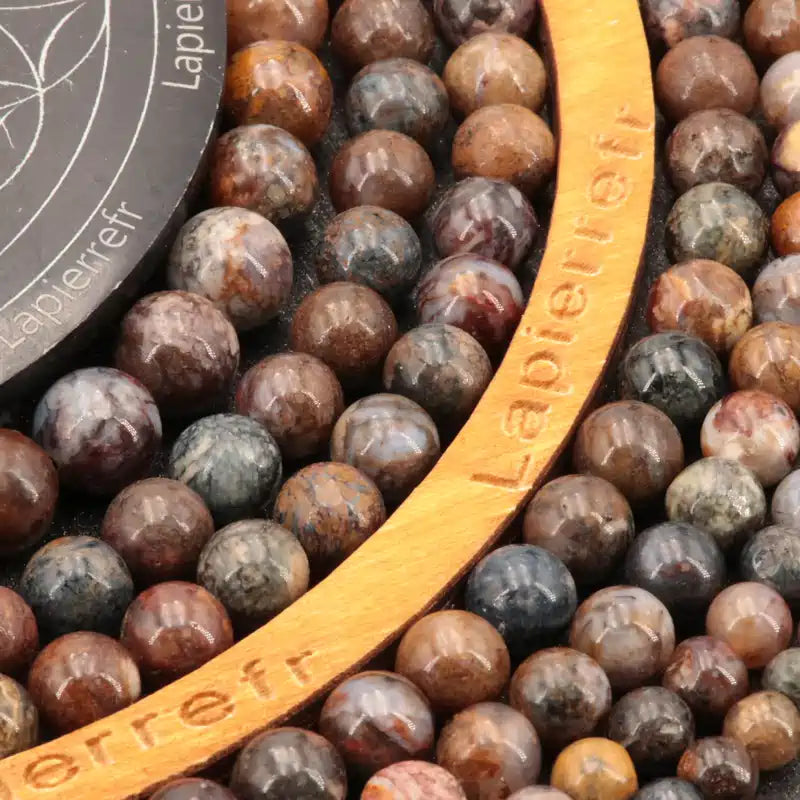 Perles Piétersite en pierre naturelle ronde 6/8/10 mm de Qualité AAA, pour la création de bijoux et lithothérapie