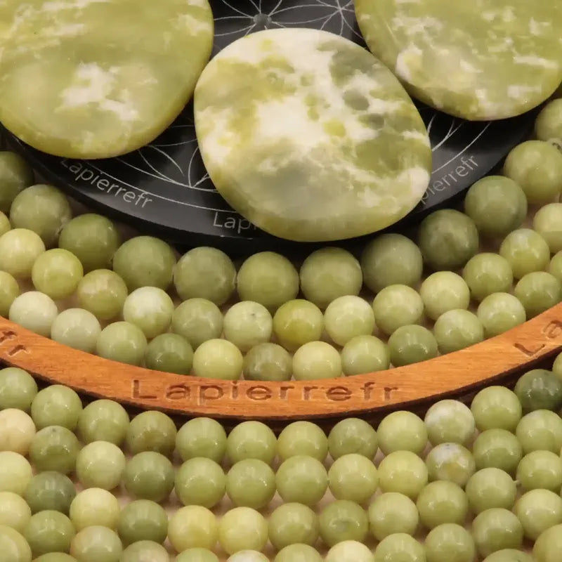 Perles Serpentine verte en pierre naturelle ronde 4/6/8/10 mm de Qualité AAA, pour la création de bijoux et lithothérapie