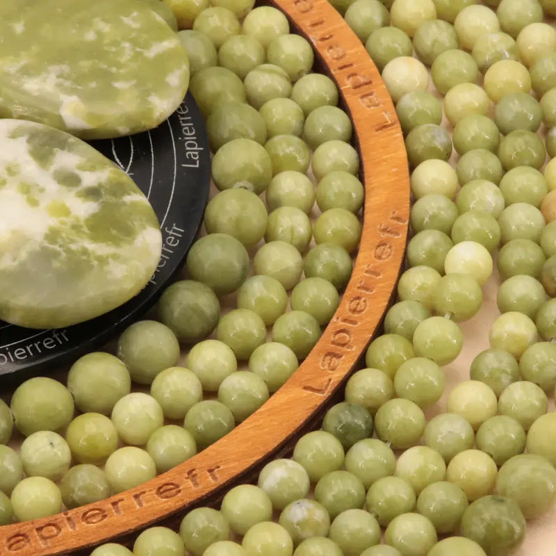 Perles Serpentine verte en pierre naturelle ronde 4/6/8/10 mm de Qualité AAA, pour la création de bijoux et lithothérapie