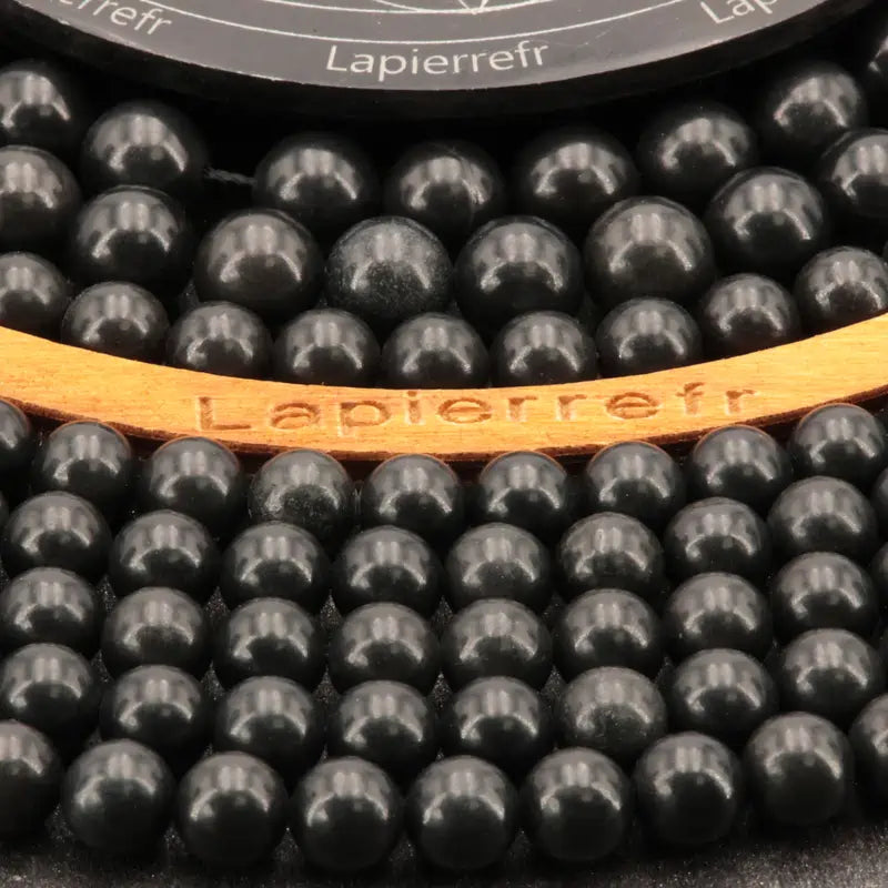 Perles Shungite en pierre naturelle ronde 6/8/10 mm de Qualité AAA, pour la création de bijoux et lithothérapie