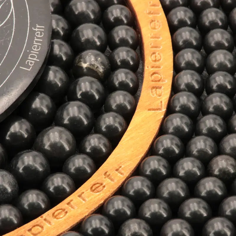 Perles Shungite en pierre naturelle ronde 6/8/10 mm de Qualité AAA, pour la création de bijoux et lithothérapie