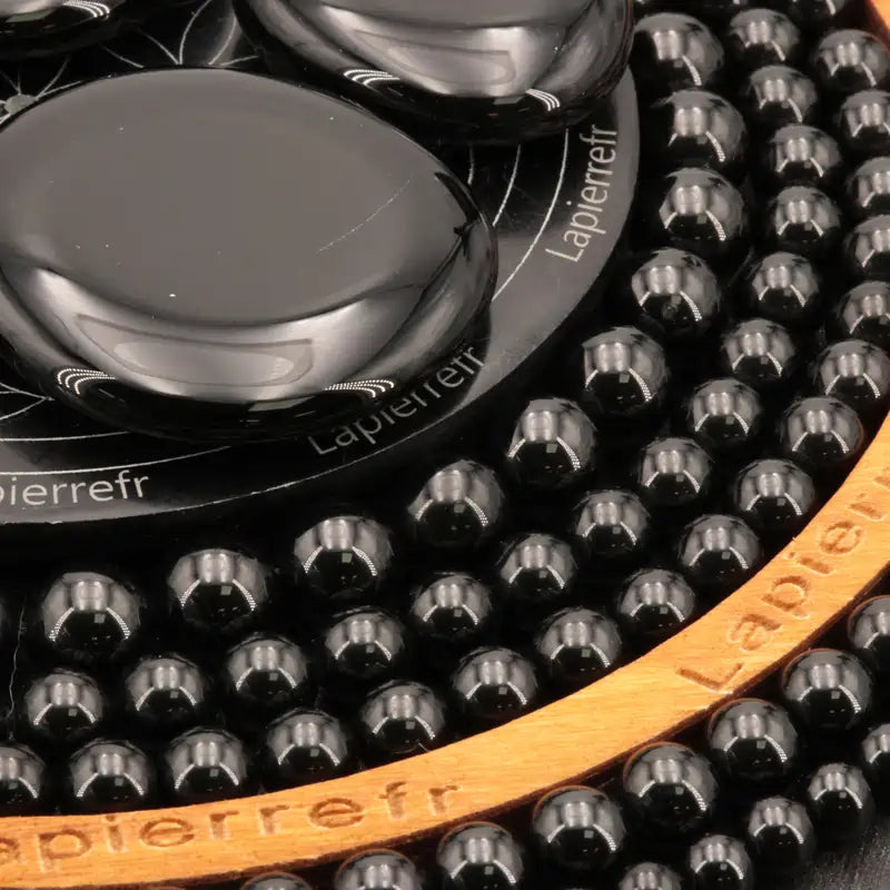 Perles Spinelle Noire en pierre naturelle ronde 4/6/8/10 mm de Qualité AAA, pour la création de bijoux et lithothérapie
