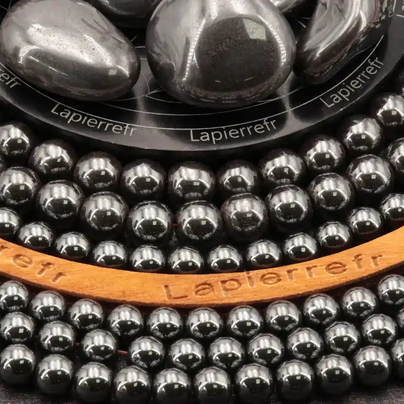 Perles d'Hématite gris métallique rondes en 4, 6, 8 et 10 mm, pierre naturelle d'ancrage pour bijoux