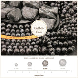 Perles Gabbro 8 mm en pierre naturelle, Qualité AAA
