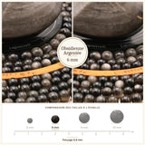 Perles Obsidienne Argentée 6 mm en pierre naturelle, Qualité AA+