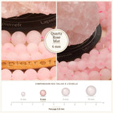 Perles Quartz Rose Mat 6 mm en pierre naturelle, Qualité AAA