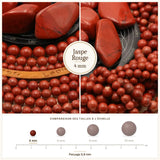 Petites perles Jaspe Rouge 4 mm, Qualité AA+