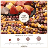 Petites perles Jaspe Mokaïte 4 mm, Qualité AAA