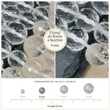 Perles Cristal de Roche à facettes 6 mm en pierre naturelle