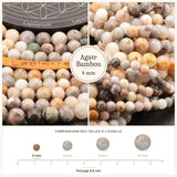 Petites perles Agate Bambou 4 mm, Qualité AAA