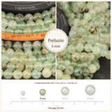 Perles Préhnite 6 mm en pierre naturelle, Qualité AA+