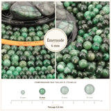 Perles Émeraude 6 mm en pierre naturelle, Qualité AA+