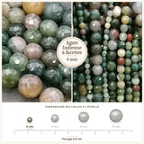 Petites perles Agate Indienne à facettes 4 mm