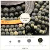 Grosses perles Serpentine 10 mm, Qualité AA+