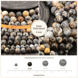 Perles Jaspe Orbiculaire 6 mm en pierre naturelle, Qualité AAA