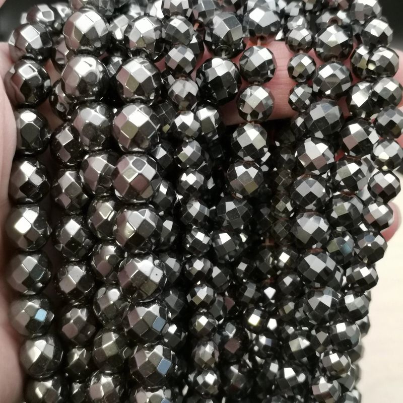 Perles hématite noire 6 mm pour monter un bracelet en pierre