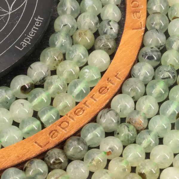 Perles Préhnite en pierre naturelle ronde 6mm, 8mm - Qualité AA+ pour la création de bijoux et lithothérapie