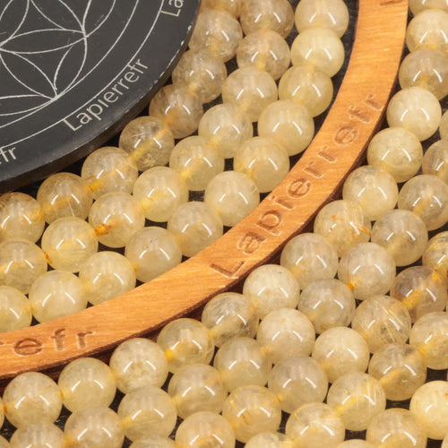 Perles Quartz Rutile en pierre naturelle - Qualité AA+