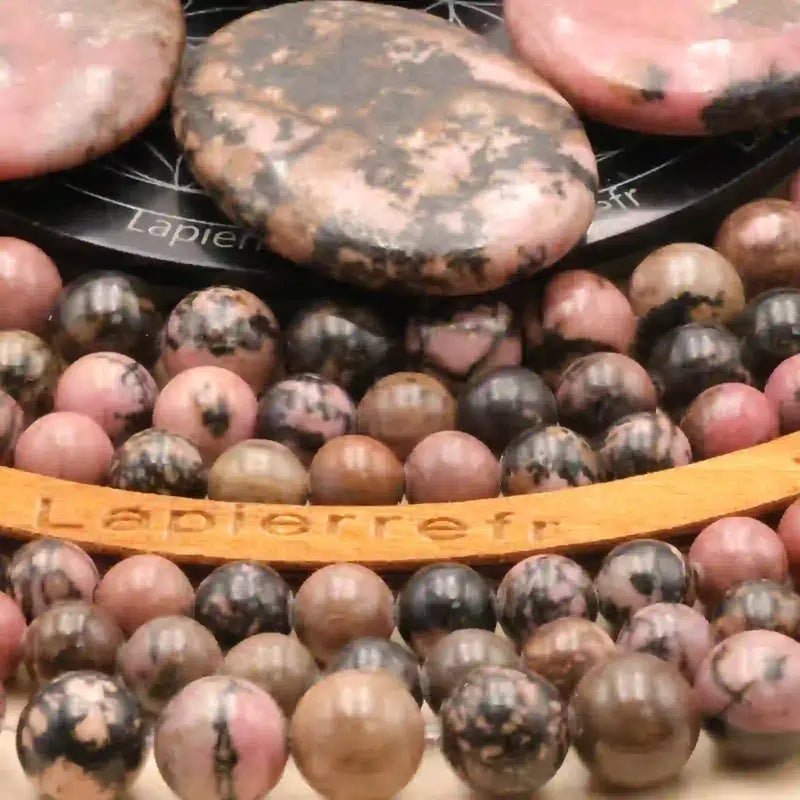 Perle rhodonite pour bracelet fin de 6 mm