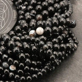 Petites perles Agate Noire 4 mm, Qualité AA+