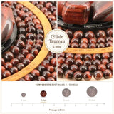 Perles Œil de Taureau 6 mm en pierre naturelle, Qualité AAA