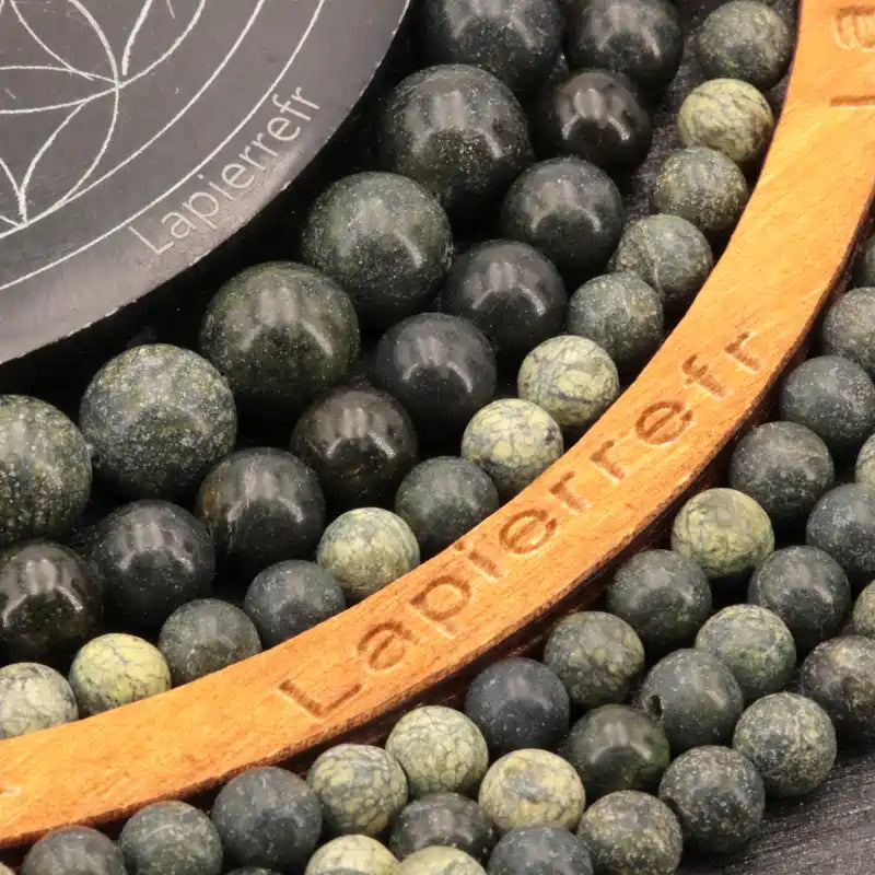 Perles Serpentine en pierre naturelle ronde 6mm, 8mm, 10mm - Qualité AA+ pour la création de bijoux et lithothérapie