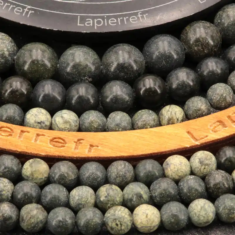 Perles Serpentine en pierre naturelle ronde 6mm, 8mm, 10mm - Qualité AA+ pour la création de bijoux et lithothérapie