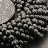 Perles Shungite 6 mm en pierre naturelle, Qualité AAA