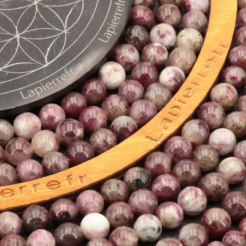 Perles Tourmaline Rubellite en pierre naturelle ronde 6mm ou 8mm de Qualité AA+, pour la création de bijoux et lithothérapie
