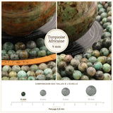 Petites perles Turquoise Africaine 4 mm, Qualité AAA