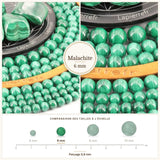 Perles Malachite 6 mm en pierre naturelle, Qualité AAA