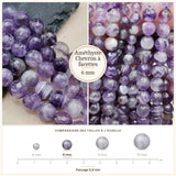 Perles Améthyste Chevron à facettes 6 mm en pierre naturelle