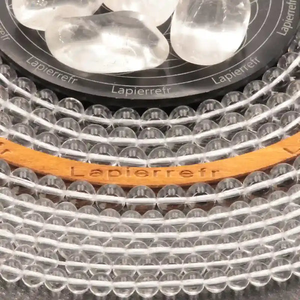 Perles 10mm de cristal de roche pour bracelet affirmé