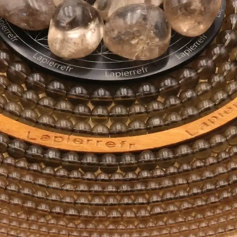 Perles 10 mm de quartz fumé en pierre naturelle