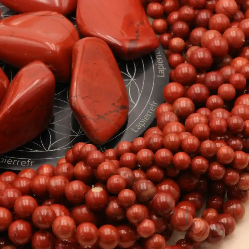 Perles 4mm de jaspe rouge en intercalaires de bracelet