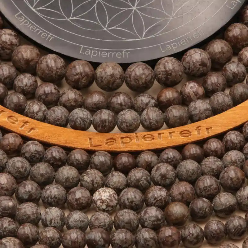 Perles 4mm en obsidienne brune comme intercalaires