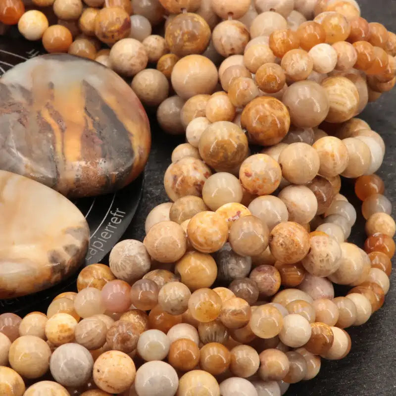 Perles 4mm en pierre chrysanthème pour bijoux fins