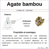Perles Agate Bambou en pierre naturelle - Qualité AAA perle