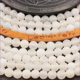 Perles Agate blanche craquelée ronde en 4/6/8 mm pour la création de bijoux