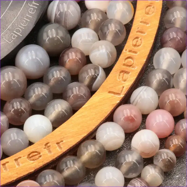 Perles Agate Botswana en pierre naturelle ronde 6/8/10 mm de Qualité AAA, pour la création de bijoux et lithothérapie