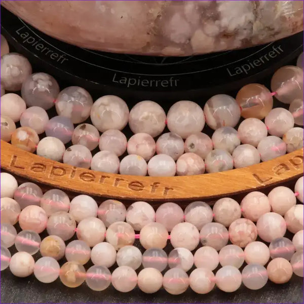 Perles Agate Fleur en pierre naturelle ronde 6/8/10 mm de Qualité AAA, pour la création de bijoux et lithothérapie