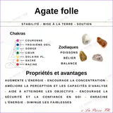 Perles Agate Folle Blanche en pierre naturelle - Qualité AAA perle