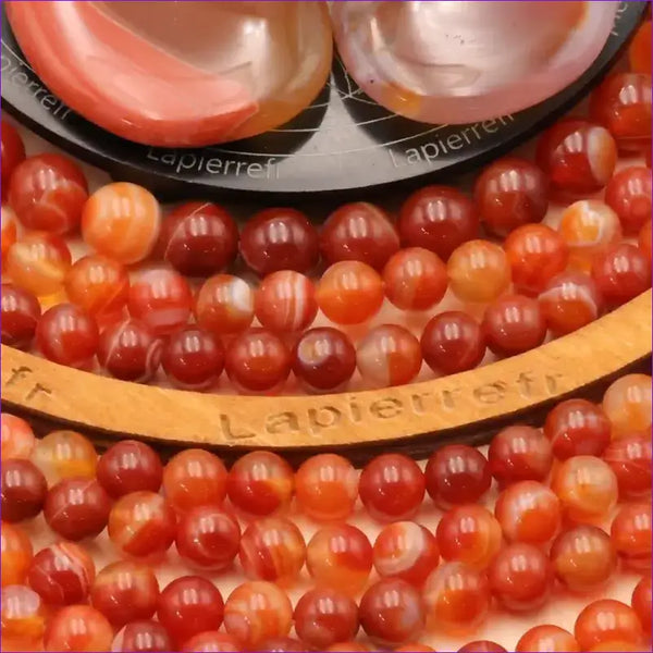 perle pierre naturelle agate rouge ronde en 4/6/8/10mm pour la création de bijoux et lithothérapie 