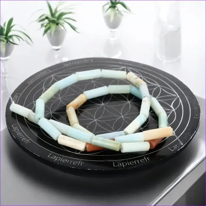 perle naturelle amazonite en forme de tube
