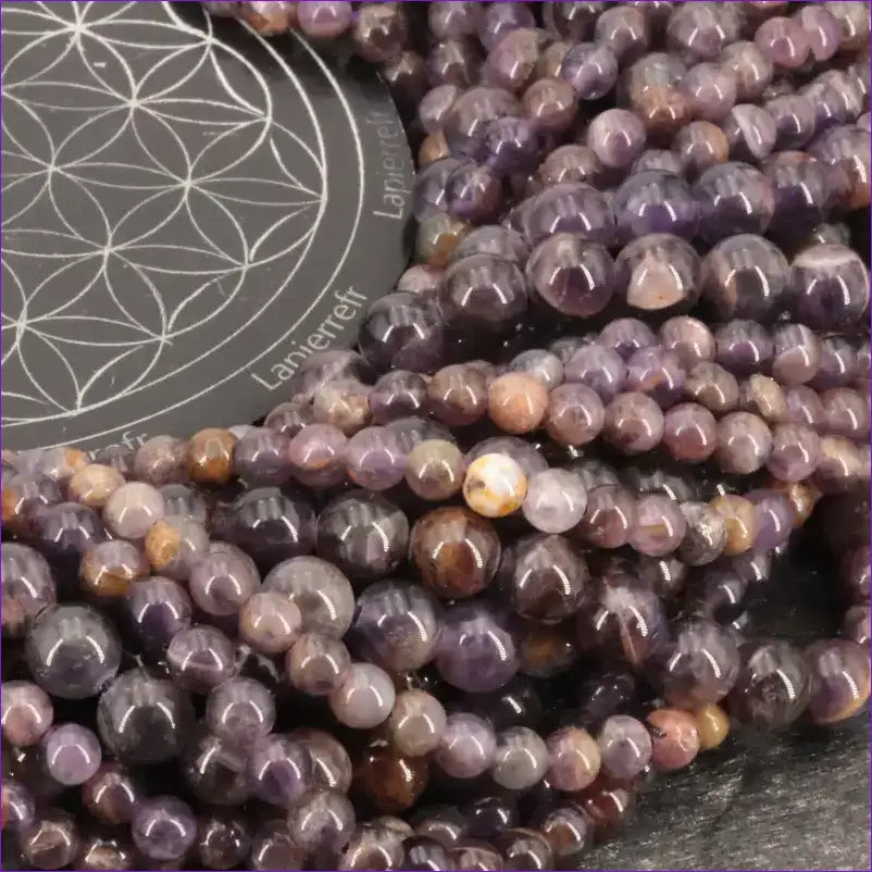 Perles Améthyste fantôme pierre naturelle ronde 6mm, 8mm - Qualité AA+ pour la création de bijoux et lithothérapie
