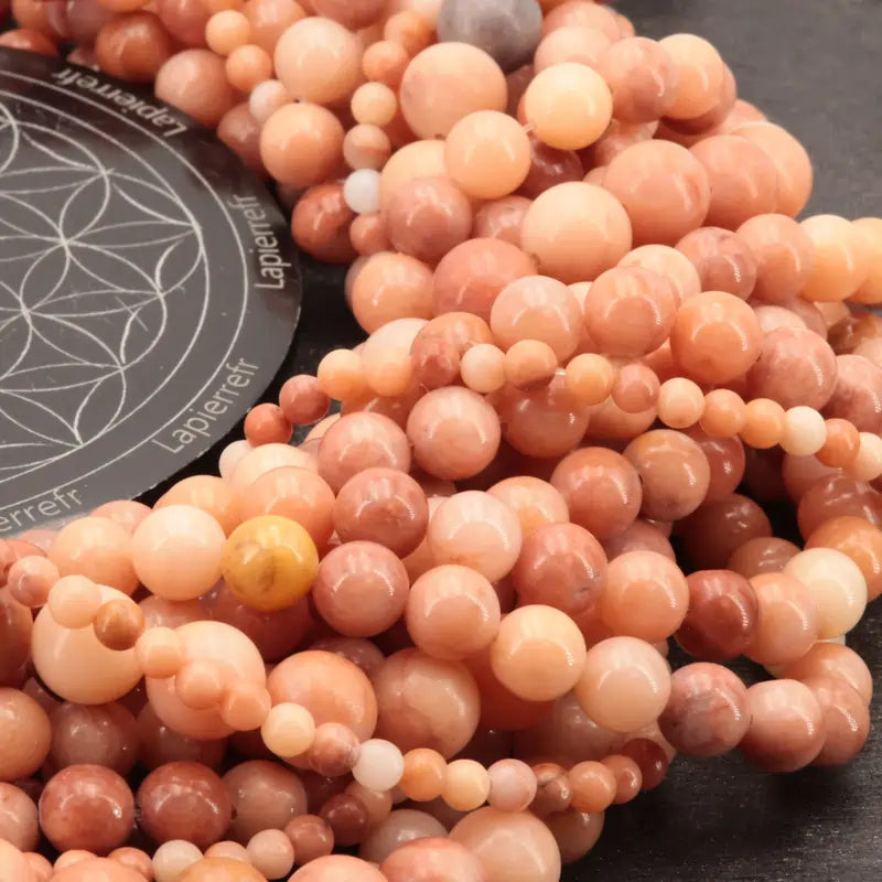 Perles aventurine rose pour bracelet fin, taille 6 mm