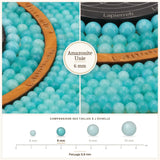 Perles Amazonite Unie Stabilisée 6 mm en pierre naturelle, Qualité AAA