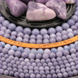 perle pierre naturelle calcédoine mauve ronde en 4/6/8/10mm pour la création de bijoux et lithothérapie - La Pierre Fr  