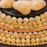 Perles Citrine (chauffée) en pierre naturelle ronde 4/6/8/10 mm de Qualité AAA, pour la création de bijoux et lithothérapie