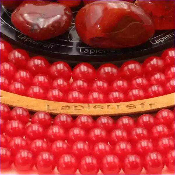 Perle pierre naturelle cornaline rouge ronde en 4/6/8/10mm pour fabrication de bijoux et lithothérapie - La Pierre Fr 